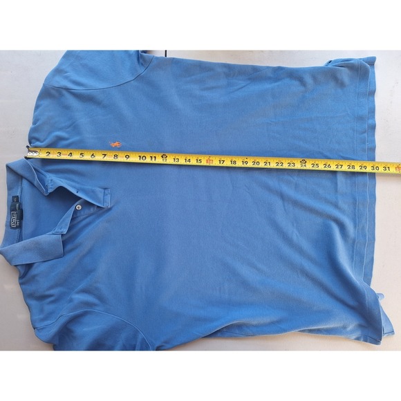Polo Ralph Lauren Mens XL Blue Short Sleeve Cotton Polo Shirt Brown Pony Logo - Picture 5 of 8